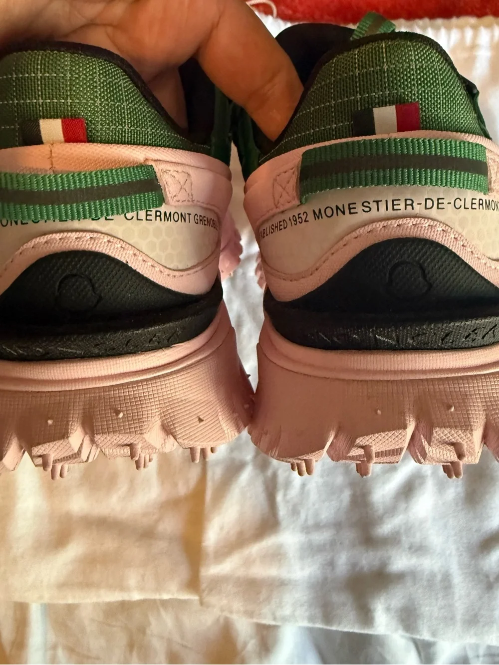 Moncler Green and Pink Trail Sneakers with Black Interior - Picture 7 of 7